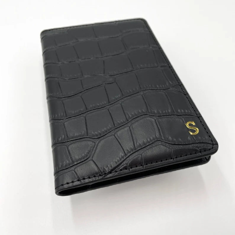 Passport Holder & Luggage Tag Set - Crocodile Leather