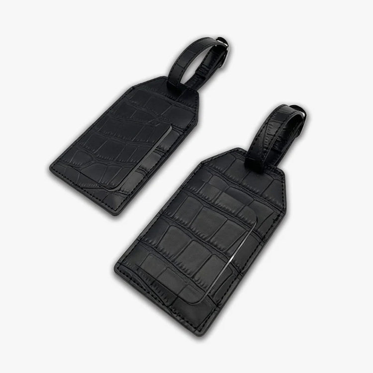 Passport Holder & Luggage Tag Set - Crocodile Leather