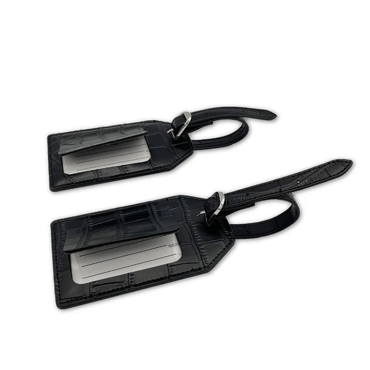 Passport Holder & Luggage Tag Set - Crocodile Leather