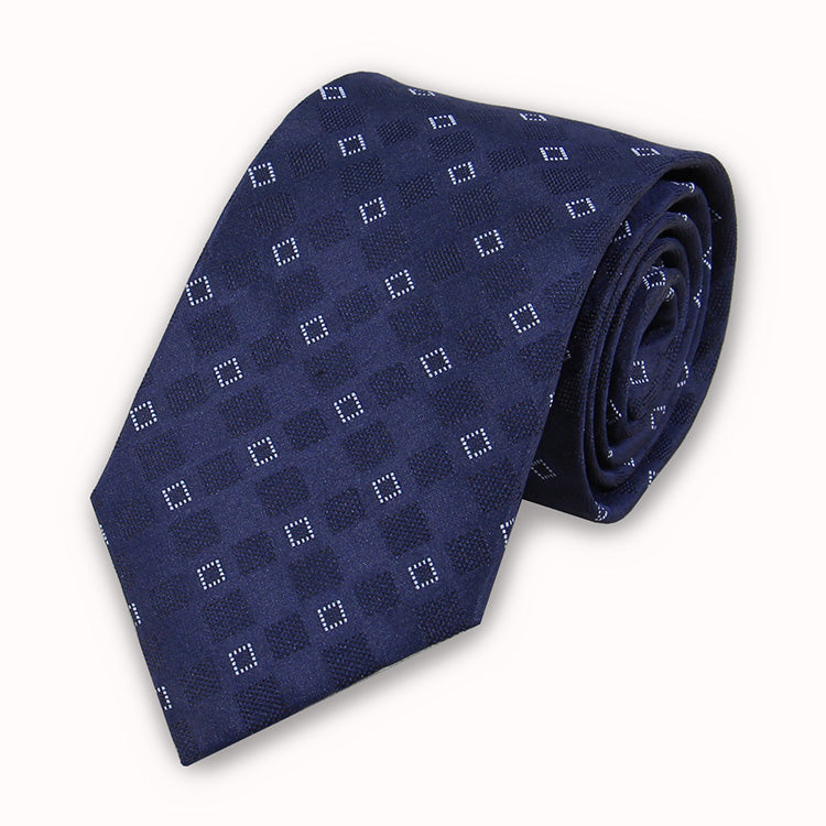 Necktie_Blue Squares - Jacquard